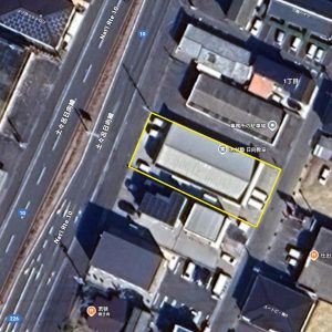 敷地は黄色く囲まれた部分です